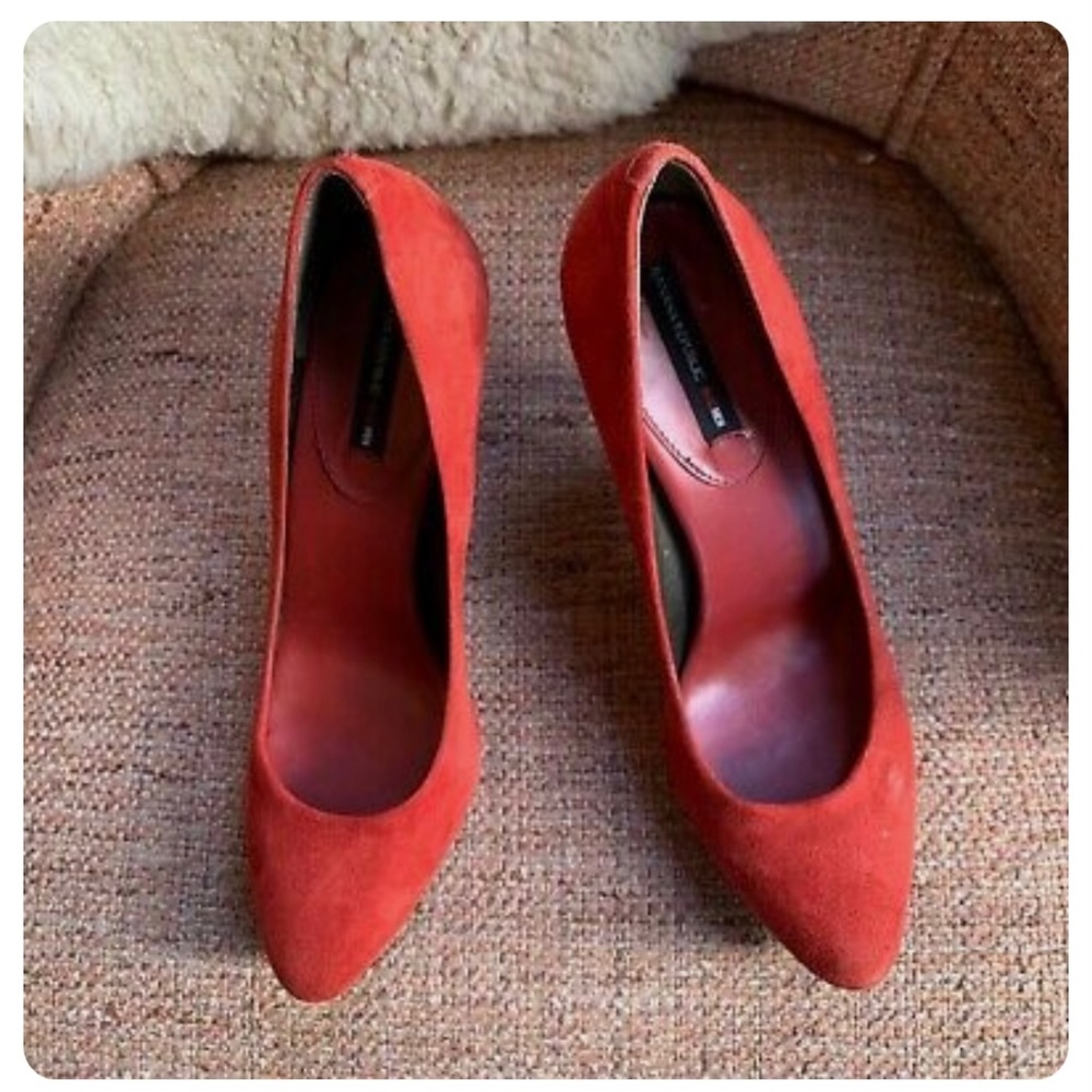 Banana Republic Red Suede Pumps 9.5 Mad Men
